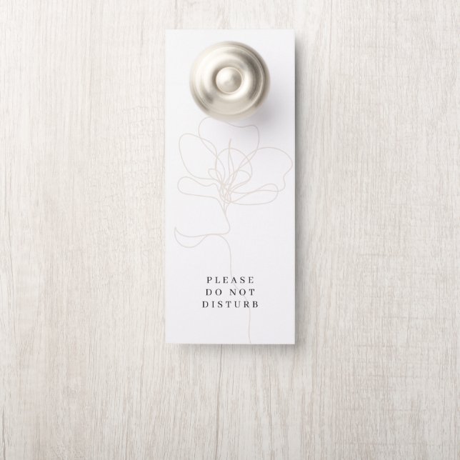 Affichette de porte Rose illustré (Sur le bouton)