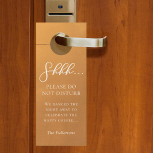 Affichette De Porte Rustic Gold Mariage ne dérangent pas et bienvenue