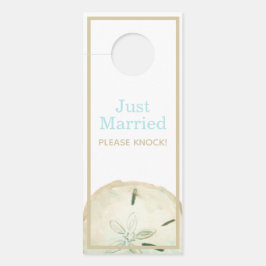Affichette De Porte Sable Dollar Beach Mariage Juste Marié Faveur