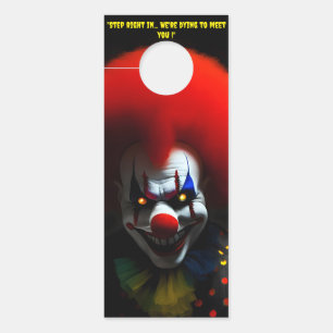 Affichette De Porte Sac d'effroi Clown déplaisant
