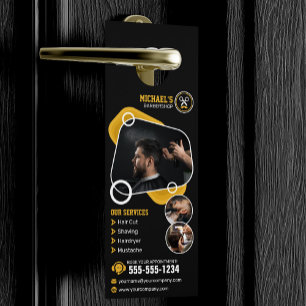 Affichette De Porte Salon de Coiffure Hommes Coiffure de Mode Barbier