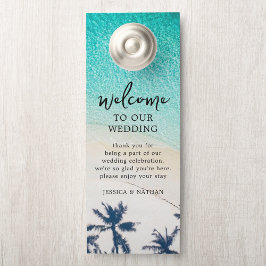 Affichette De Porte Sandy & Salty Beach I Palm Trees I Mariage Bienven