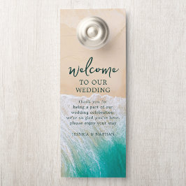 Affichette De Porte Sandy & Salty Beach I Turquoise I Mariage Bienvenu