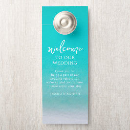 Affichette De Porte Sandy & Salty Beach I Turquoise vert I Mariage Bie