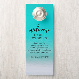 Affichette De Porte Sandy & Salty Beach I Turquoise vert I Mariage Bie