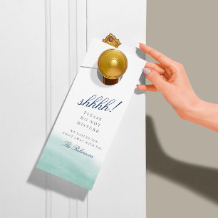 Affichette De Porte Seaglass Tides Mariage Bienvenue/Ne pas déranger