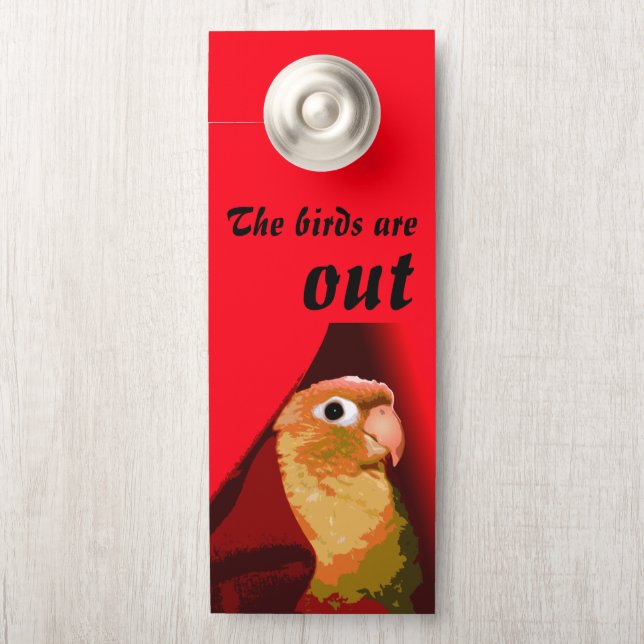 Affichette De Porte Sécurité des animaux de compagnie Conure Parakeet  (Sur le bouton)