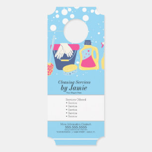 Affichette De Porte Service de nettoyage Blue Business