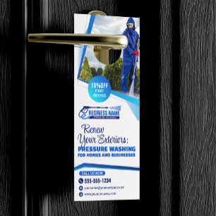 Affichette De Porte Service de nettoyage de maison par lavage sous pre