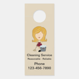 Affichette De Porte Service de nettoyage Voisinage Publicité