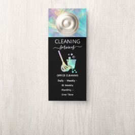 Affichette De Porte Service holographique de nettoyage Office