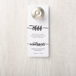 Affichette De Porte Shhh Black Brush Script Ne Disturb Pas Mariage