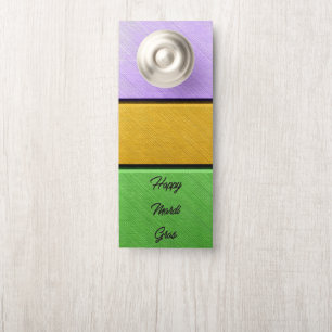 Affichette De Porte SlipperyJoe's Happy Mardi Gras violet or vert b
