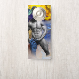 Affichette De Porte SlipperyJoe's musculaire physique chemise vapeur