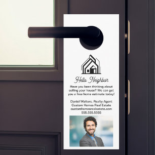 Affichette De Porte Société immobilière Publicité Agent immobilier Pho
