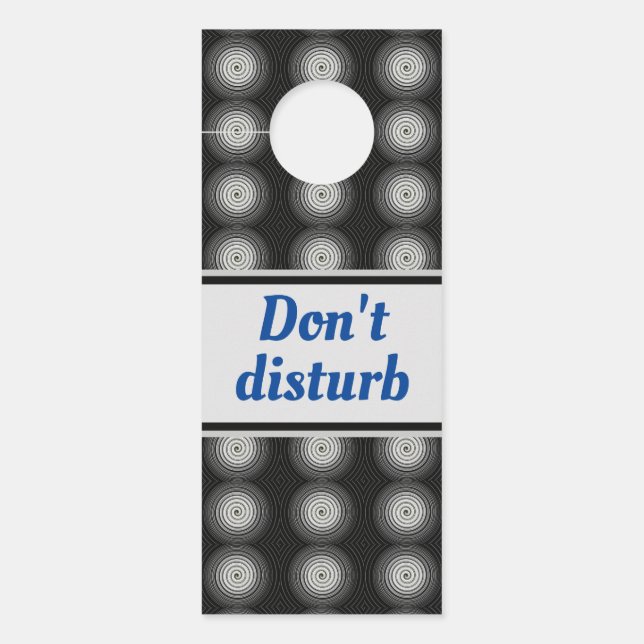 Affichette De Porte Spirale Noire Et Blanche (Devant)