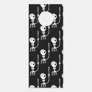 Affichette De Porte Squelette d'Halloween avec épée