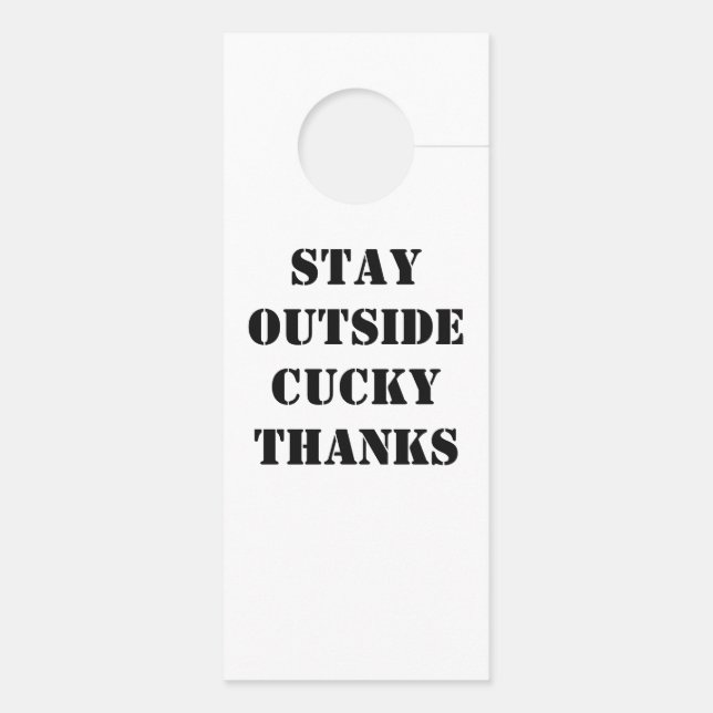 Affichette De Porte stay outside cucky (Dos)