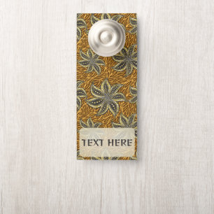 Affichette De Porte Style Batik Floral Abstrait africain