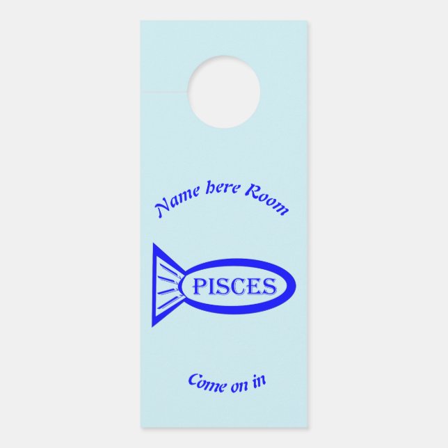 Affichette De Porte Symbole Poisson Poisson Personnalisé (Devant)