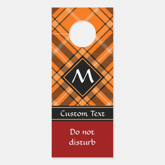 Affichette De Porte Tartan orange d'Halloween (Devant)