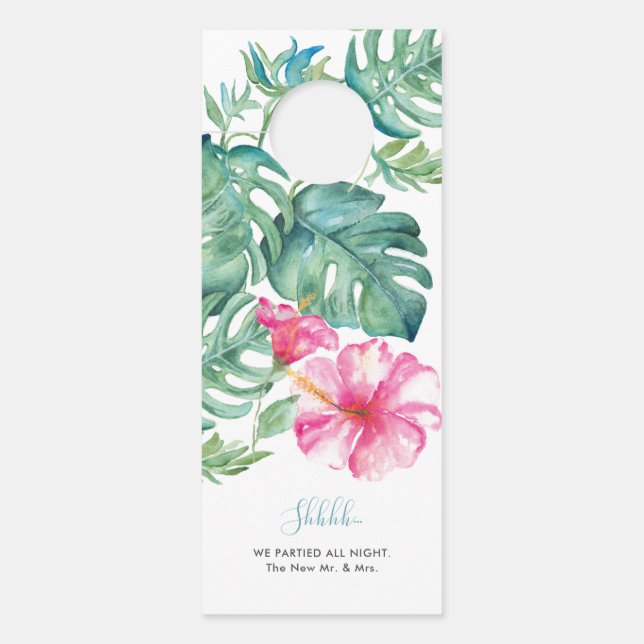 Affichette De Porte Tropical Ne Disturbe Pas (Devant)