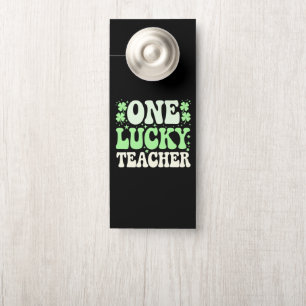Affichette De Porte Un enseignant chanceux St patrick rétro Super ense