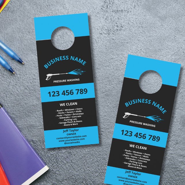 Affichette De Porte Usine de lavage à pression professionnelle (Créateur téléchargé)