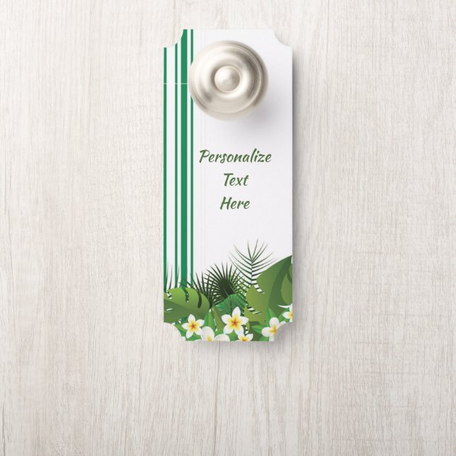Affichette De Porte Verdure tropicale et exotique Foliage Salle Feuill (Sur le bouton)