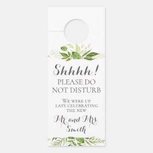 Affichettes de porte Mariages à feuilles vertes, V