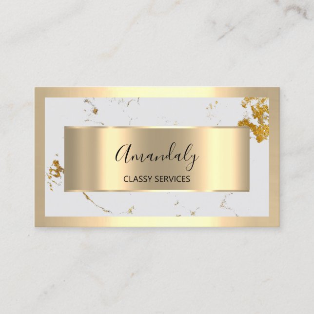 Affiliate Marketing Consulting Gold Gerahmt Marble Visitenkarte (Vorderseite)