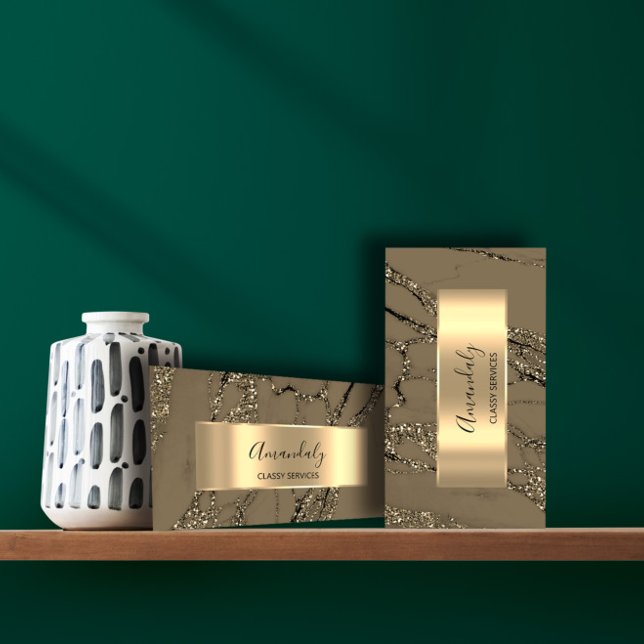 Affiliate Marketing Consulting Gold Glitzer Marmor Visitenkarte (Von Creator hochgeladen)