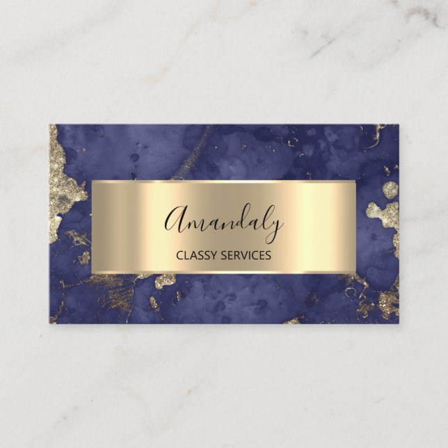Affiliate Marketing Consulting Gold Navy Marmor Visitenkarte (Vorderseite)