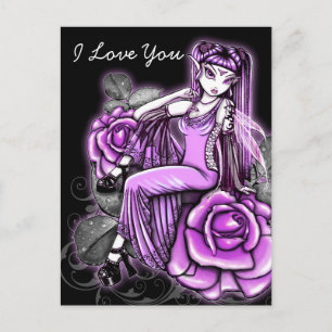 "Affinität" rosa Rose Fairy Art Avery Postcard Postkarte