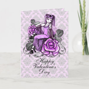 "Affinitäts-" rosa Valentinstag-Rosen-Feen-Karte Feiertagskarte