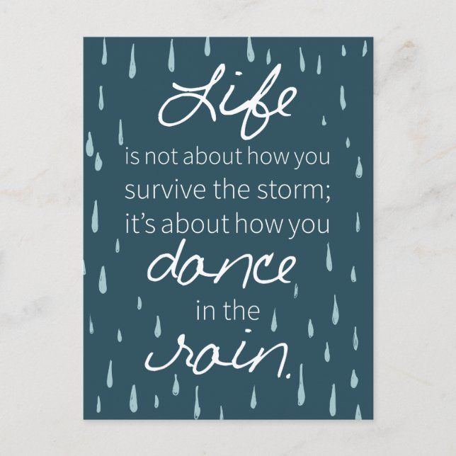 Affirmation Dance in the Rain Inspirational Quotes Postkarte (Vorderseite)
