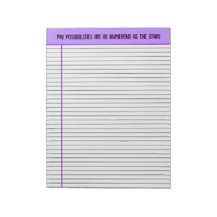 Affirmation Lined Notepad, Lila und schwarz Notizblock
