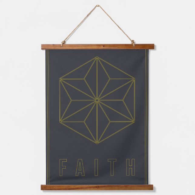 Affirmation poster zu haben Vertrauen und dankbar  Wandteppich Mit Holzrahmen (Vorderseite)