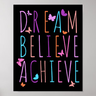 Affirmation Shirt for Girls Butterfly Traum glaubt Poster