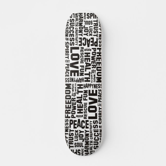 affirmations black - background clear skateboard (Vorne)