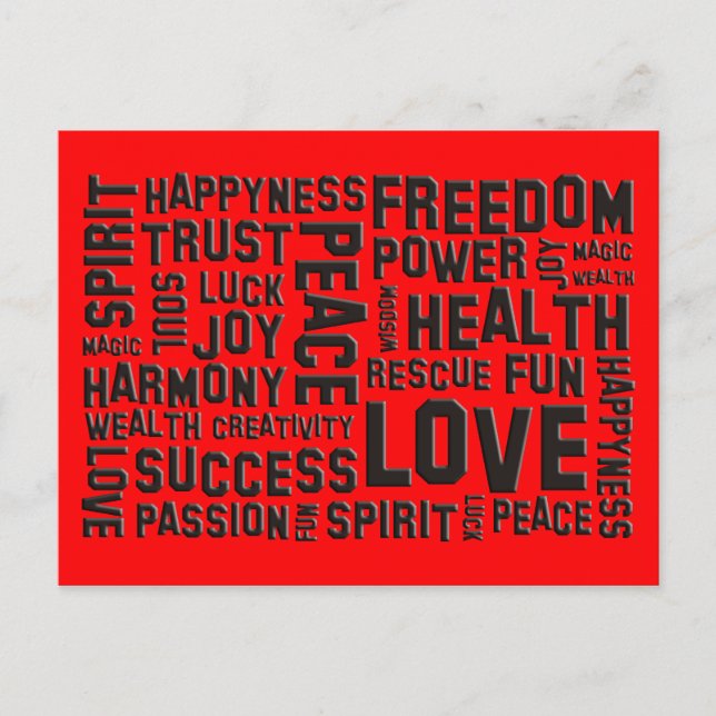 Affirmations Black | Feuer rot Postkarte (Vorderseite)