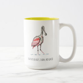 Affirmations of Roseate Spoonbill Two-Tone Coffee Zweifarbige Tasse