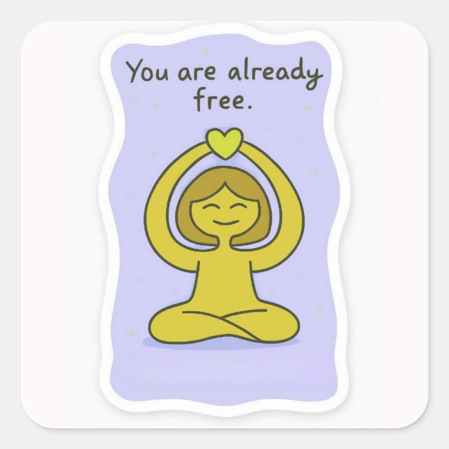 Affirmationsaufkleber Quadratischer Aufkleber (Vorderseite)