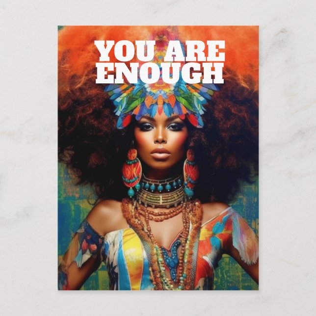 Affirmationskarte Psychedelic African American Postkarte (Vorderseite)