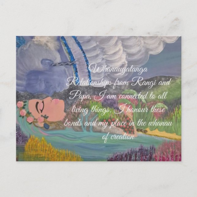 Affirmationskarte Whanaugatanga Postkarte (Vorderseite)