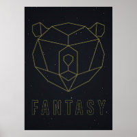 Affirmative poster gelbes Origami Bären Fantasie