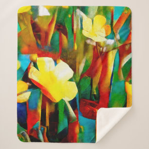 Affodien. Abstrakte Blumenkomposition in einem Wür Sherpadecke