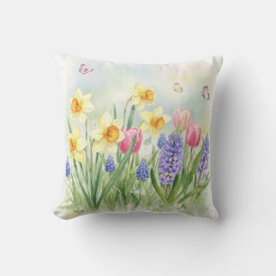 Affodien, Tulips, Hyazinthen, Schmetterlinge Kisse Kissen