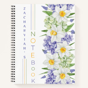 Affodil und Hydrangea Personalisiert Notizbuch