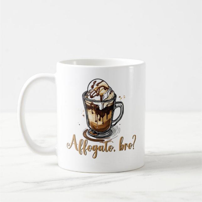 Affogato, bro, Coffeine Lover italienischer Kaffee Kaffeetasse (Links)